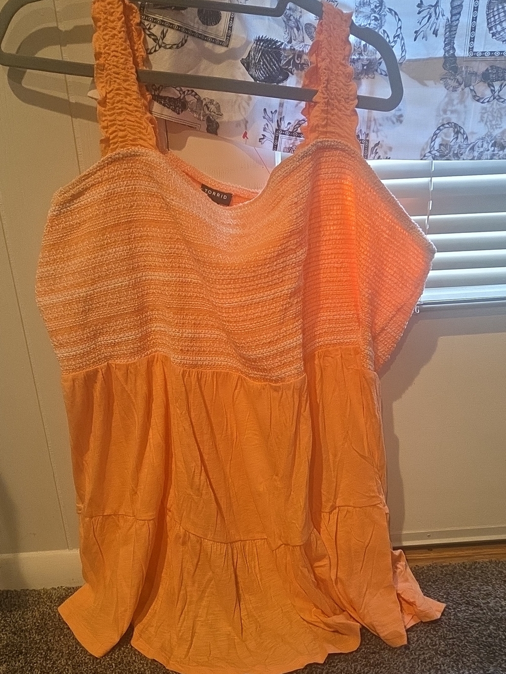 Torrid Orange Smocked Tank Top